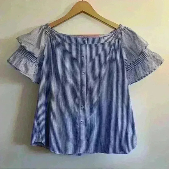 Parker Off the Shoulder Striped Top size small - Picture 2 of 8
